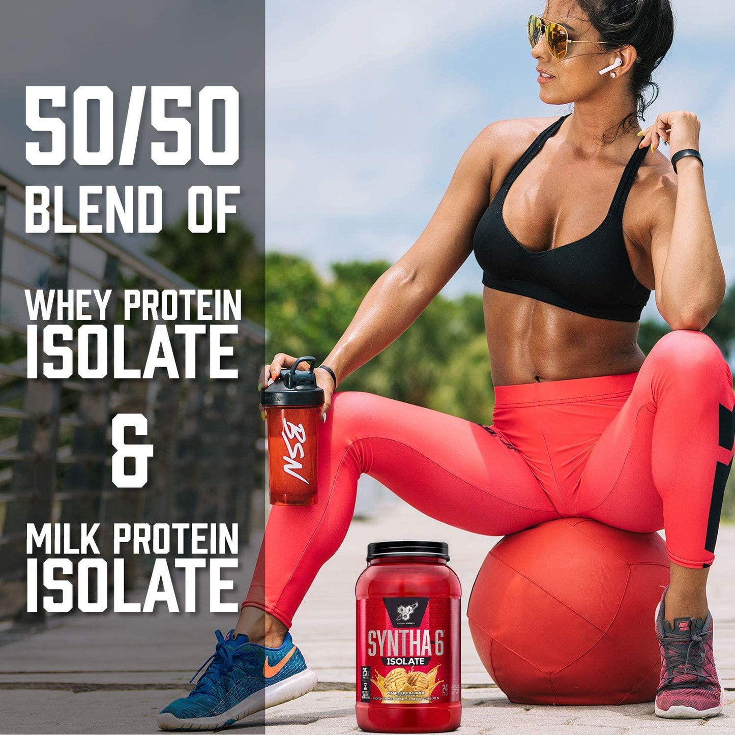 BSN SYNTHA-6 ISOLATE Protein Powder, Whey Protein Isolate, Milk Protein Isolate, Flavor: Vanilla Ice Cream, 48 servings
