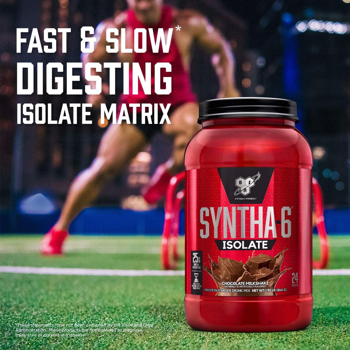 BSN SYNTHA-6 ISOLATE Protein Powder, Whey Protein Isolate, Milk Protein Isolate, Flavor: Strawberry Milkshake, 48 servings
