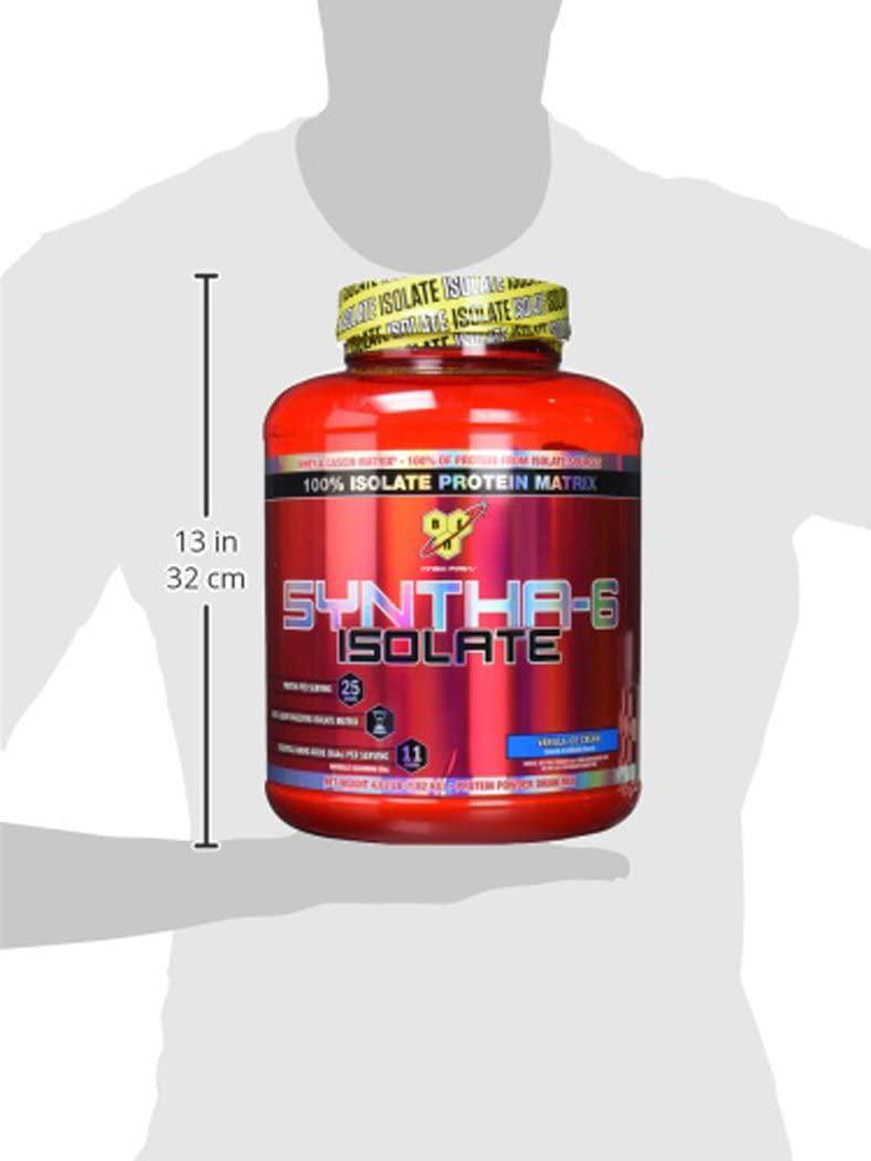 BSN SYNTHA-6 ISOLATE Protein Powder, Whey Protein Isolate, Milk Protein Isolate, Flavor: Vanilla Ice Cream, 48 servings