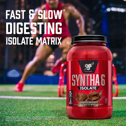 BSN SYNTHA-6 Isolate Protein Powder, Whey Protein Isolate, Milk Protein Isolate, Flavor: Chocolate Peanut Butter, 48 Servings