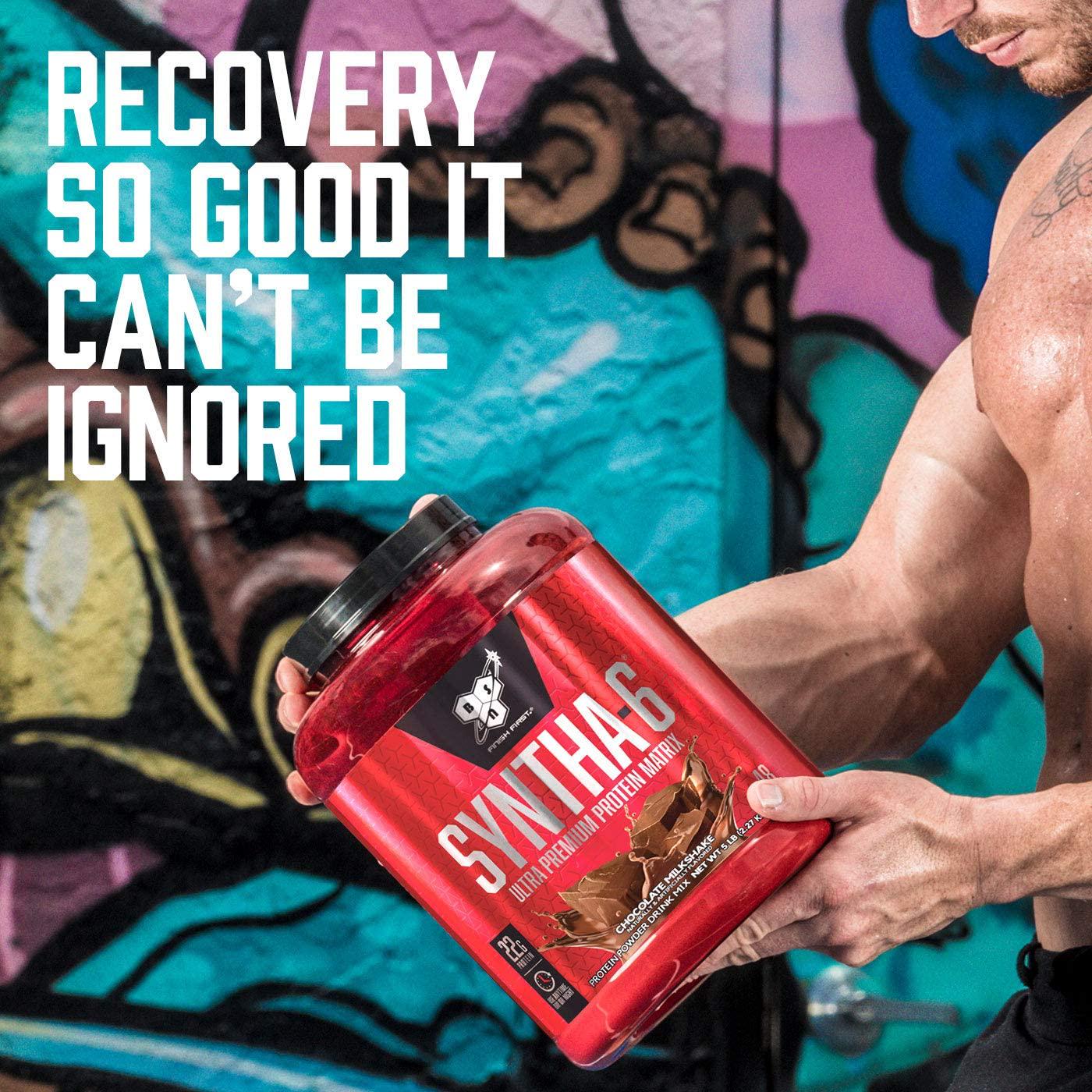 BSN SYNTHA-6 Protein Powder, Whey Protein, Micellar Casein, Milk Protein Isolate, Flavor: Chocolate Milkshake, 97 Servings, 1047859