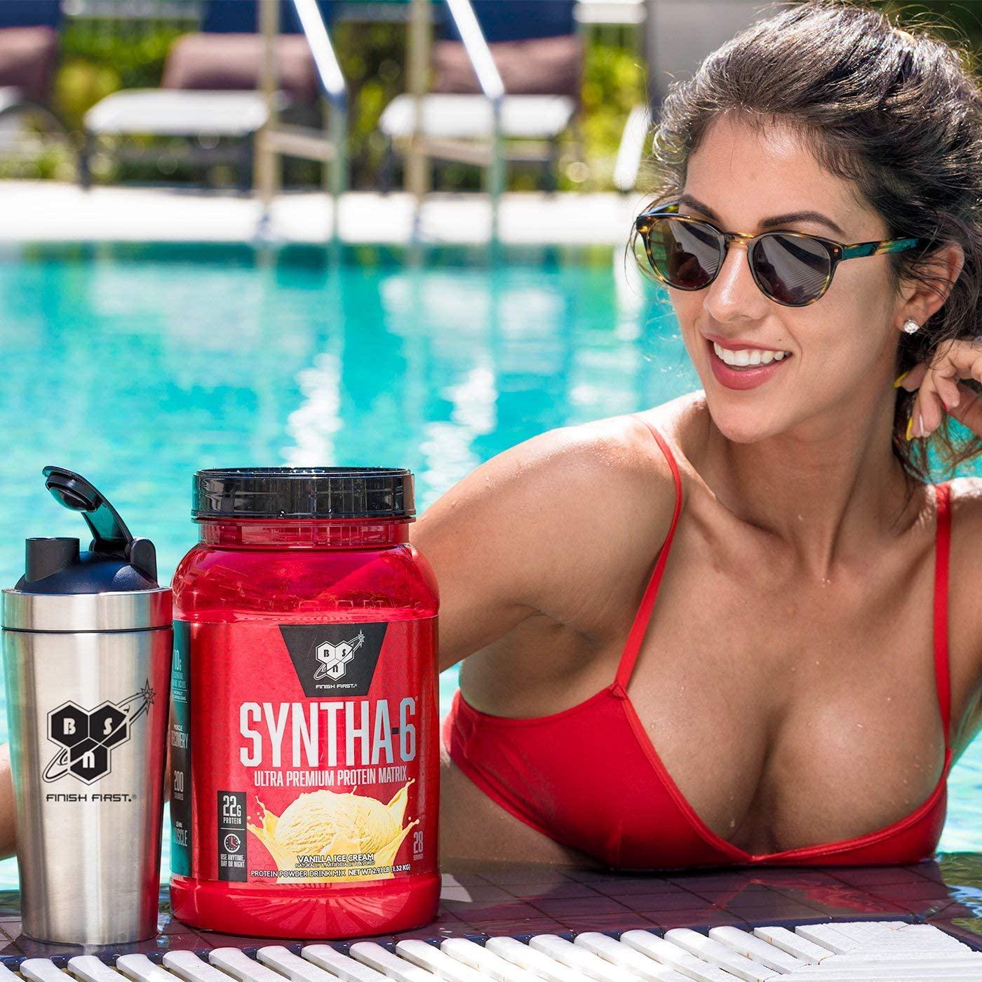 BSN SYNTHA-6 Protein Powder, Whey Protein, Micellar Casein, Milk Protein Isolate, Flavor: Chocolate Cake Batter, 48 Servings