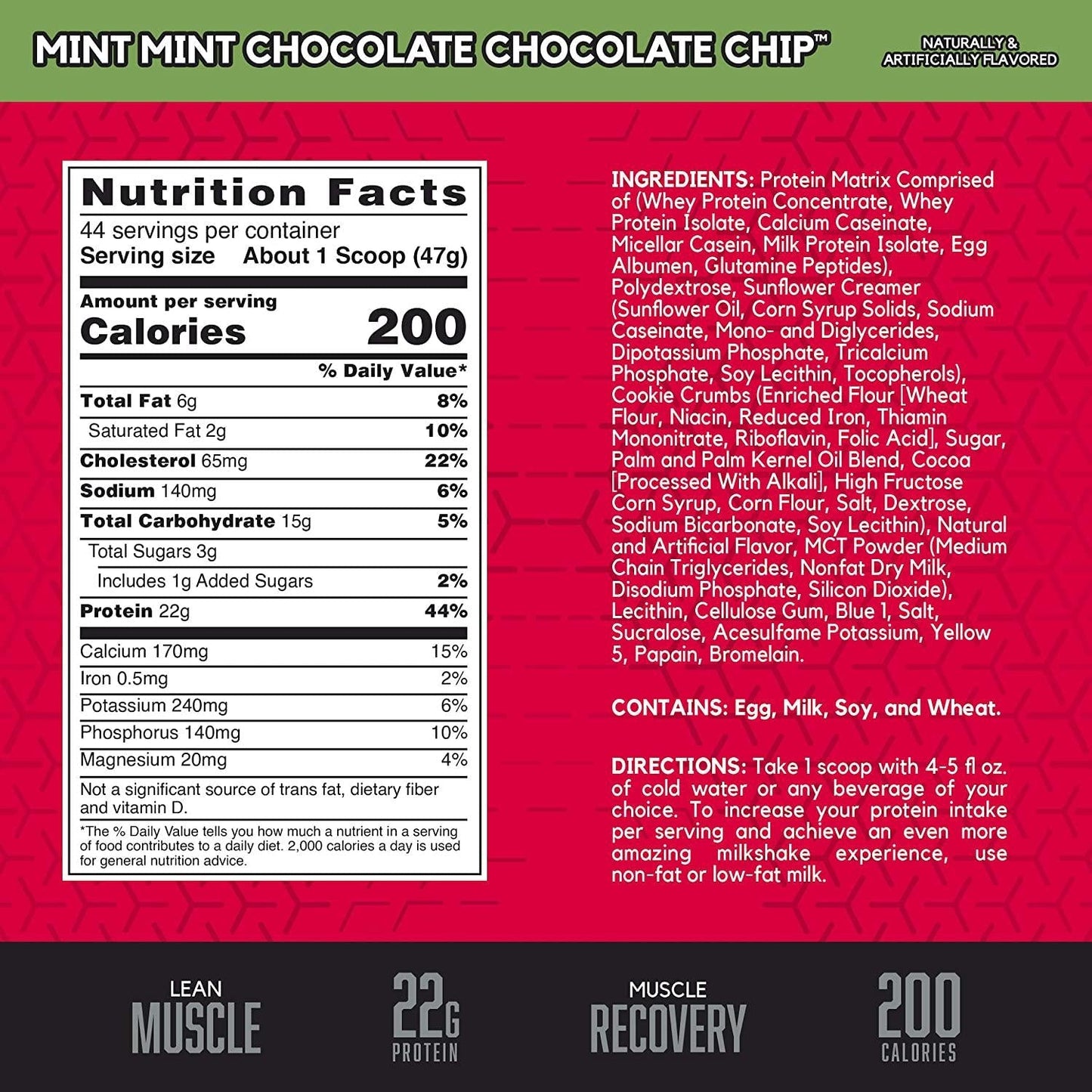 BSN Syntha-6 Protein Powder, Cold Stone Creamery - Mint Chocolate Cake Flavor, 2.07kg, 44 Servings