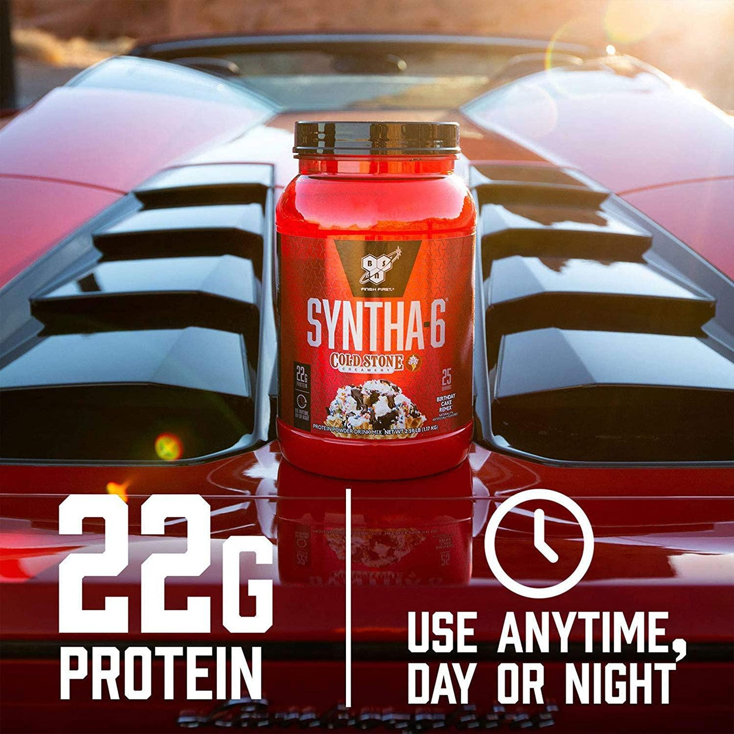 BSN Syntha-6 Whey Protein Powder, Cold Stone Creamery- Birthday Cake Remix Flavor, Micellar Casein, Milk Protein Isolate Powder, 25 Servings