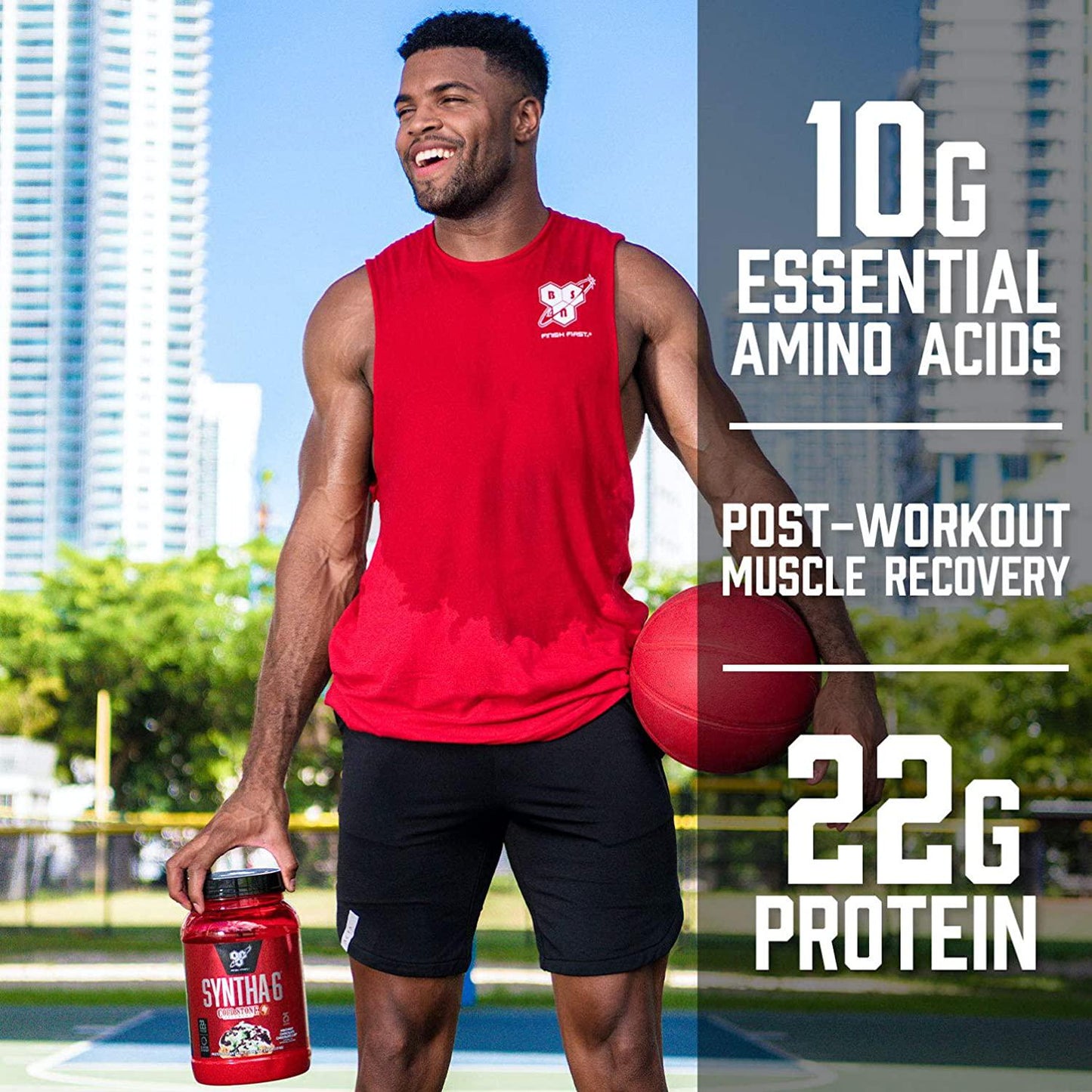 BSN Syntha-6 Whey Protein Powder, Cold Stone Creamery- Birthday Cake Remix Flavor, Micellar Casein, Milk Protein Isolate Powder, 25 Servings