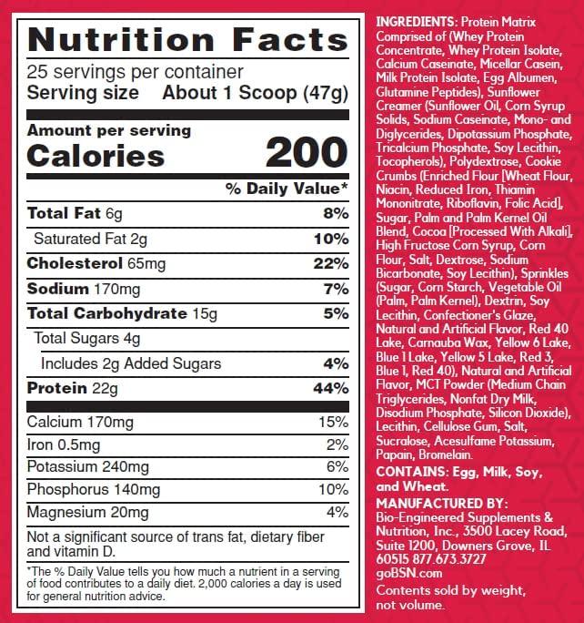 BSN Syntha-6 Whey Protein Powder, Cold Stone Creamery- Birthday Cake Remix Flavor, Micellar Casein, Milk Protein Isolate Powder, 25 Servings