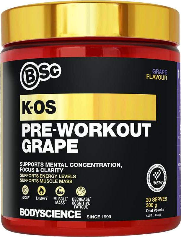 BSc Body Science KOS Pre Workout - 30 Serves Grape