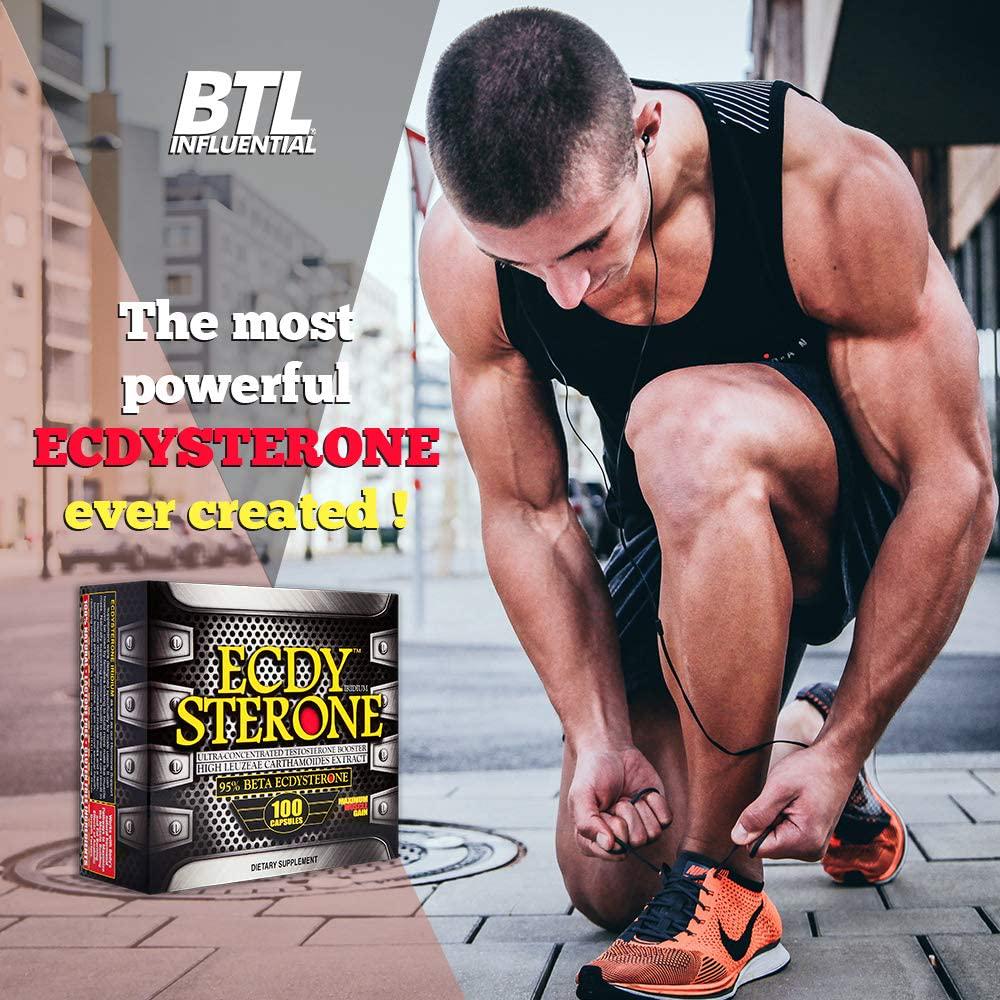 BTL Beta Ecdysterone 95%, Natural Anabolic Extract to Supports Health Testosterone Levels and Lean Muscle Mass Building, Increase Stamina, 100 Veg Capsules