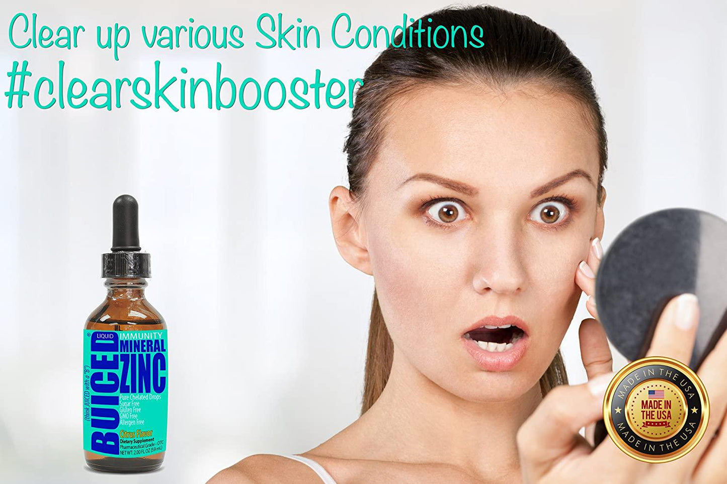 BUICED Liquid Zinc Drops | Support Healthy Immune System | Highly Absorbable | Gluten Free | GMO Free | Allergen Free | Paleo Friendly Liquid Zinc | Vegan Friendly Liquid Zinc | Made in The USA