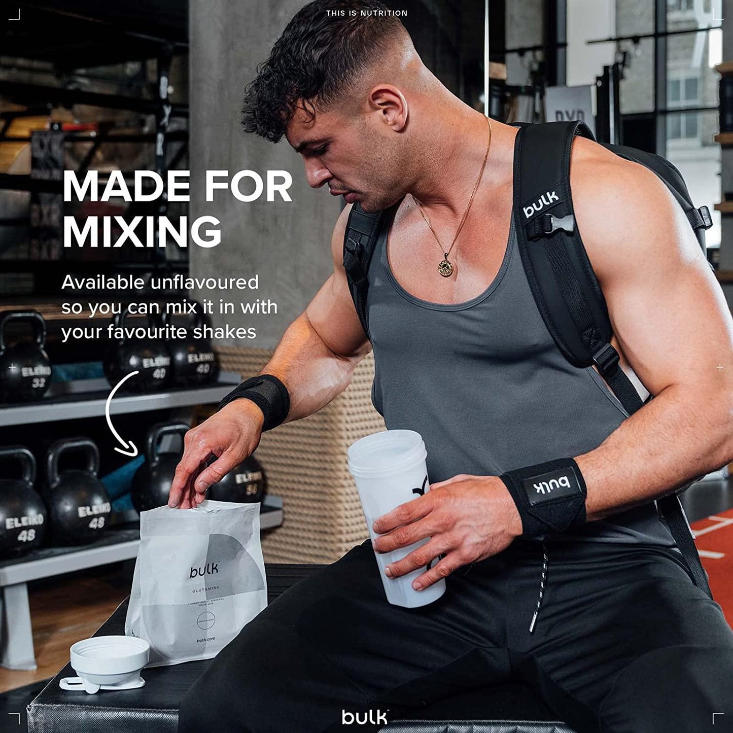 BULK POWDERS Pure L-Glutamine Powder, Unflavoured, 500 g