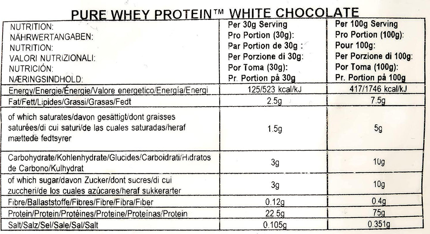 BULK POWDERS Pure Whey Protein Powder Shake, White Chocolate, 500 g
