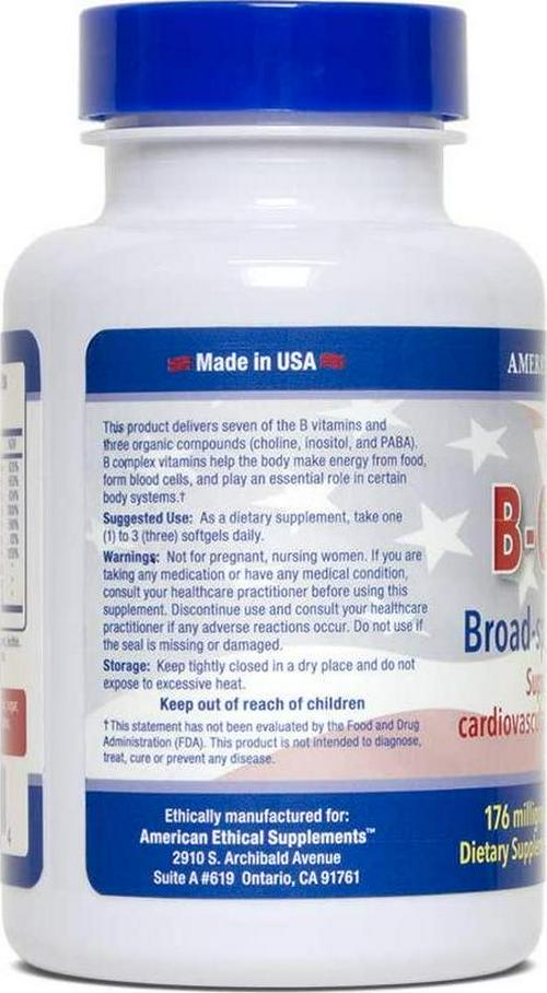 B-Complex - Broad-Spectrum B Vitamins - 60 Softgels - Supports The Nervous System, Cardiovascular Health, and Energy Metabolism