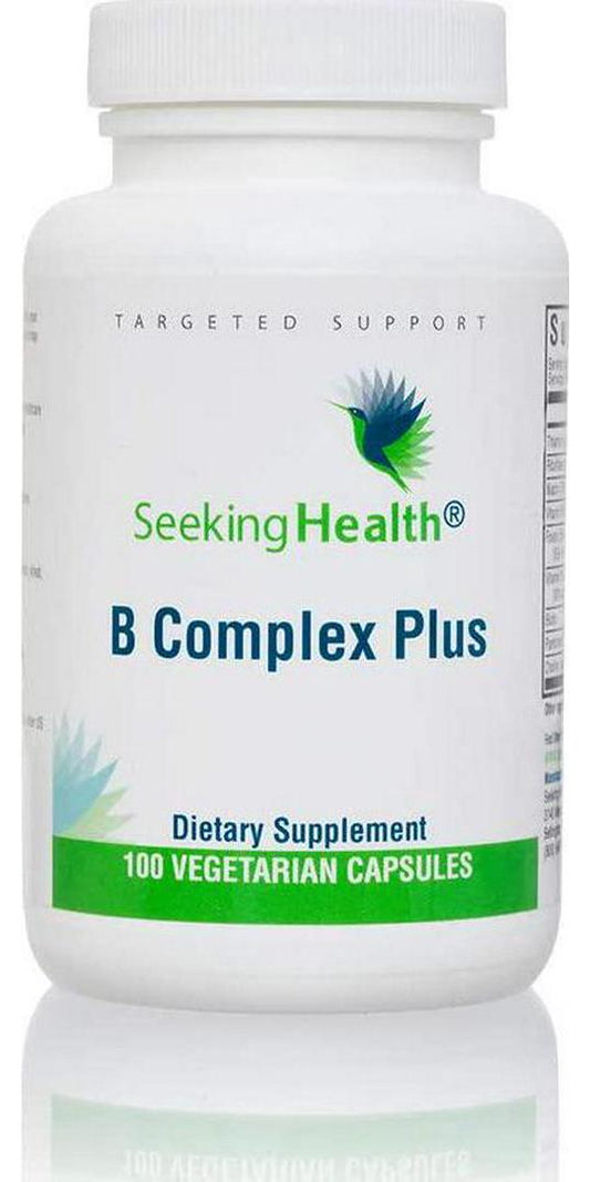 B Complex Plus | 100 Capsules | Seeking Health | Vegetarian Vitamin B Complex Capsules | 100 Easy-to-Swallow Capsules
