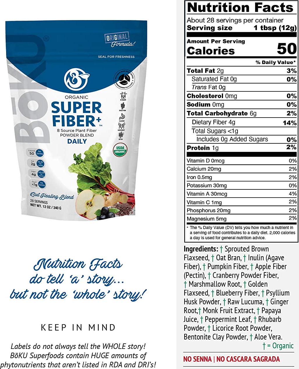 BōKU Organic Super Fiber+ Restore Digestive Health Daily Cleanse