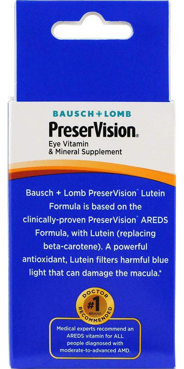 B&L Preservision Lutein Size 50ct Bausch and Lomb Preservision Lutein Eye Vitamin And Mineral Supplement