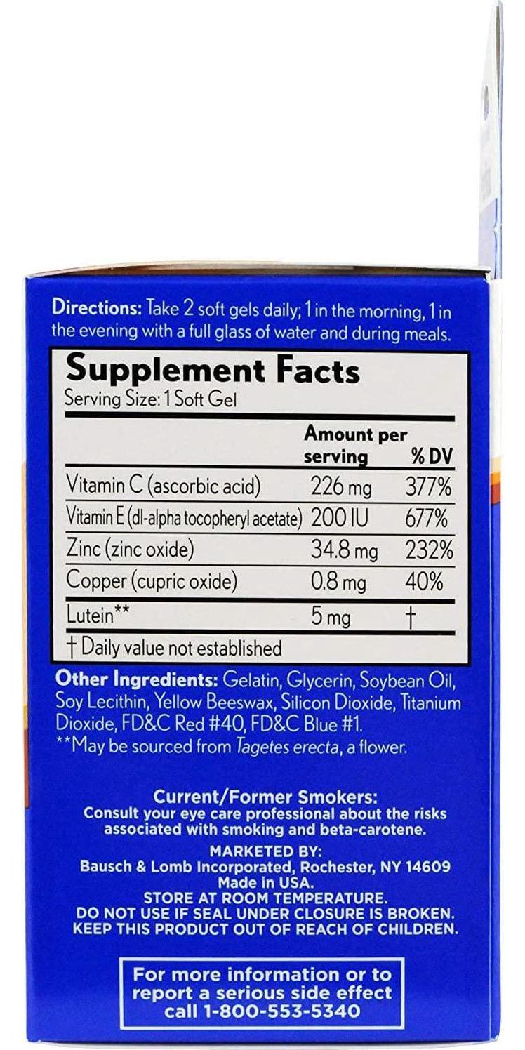 B&L Preservision Lutein Size 50ct Bausch and Lomb Preservision Lutein Eye Vitamin And Mineral Supplement