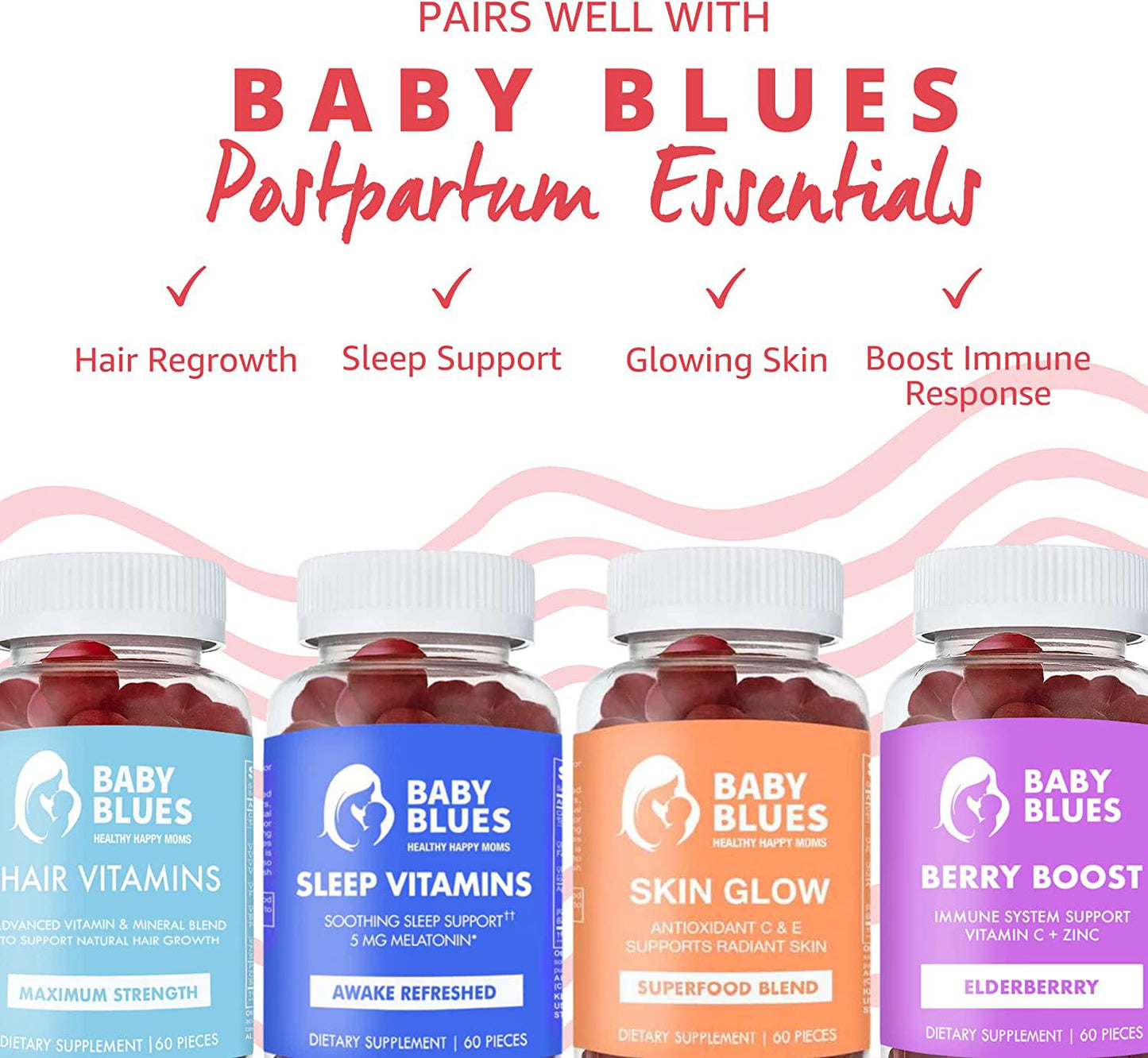 Baby Blues: Apple Cider Vinegar Gummies ACV, Postpartum Weight Loss and Energy Supplement