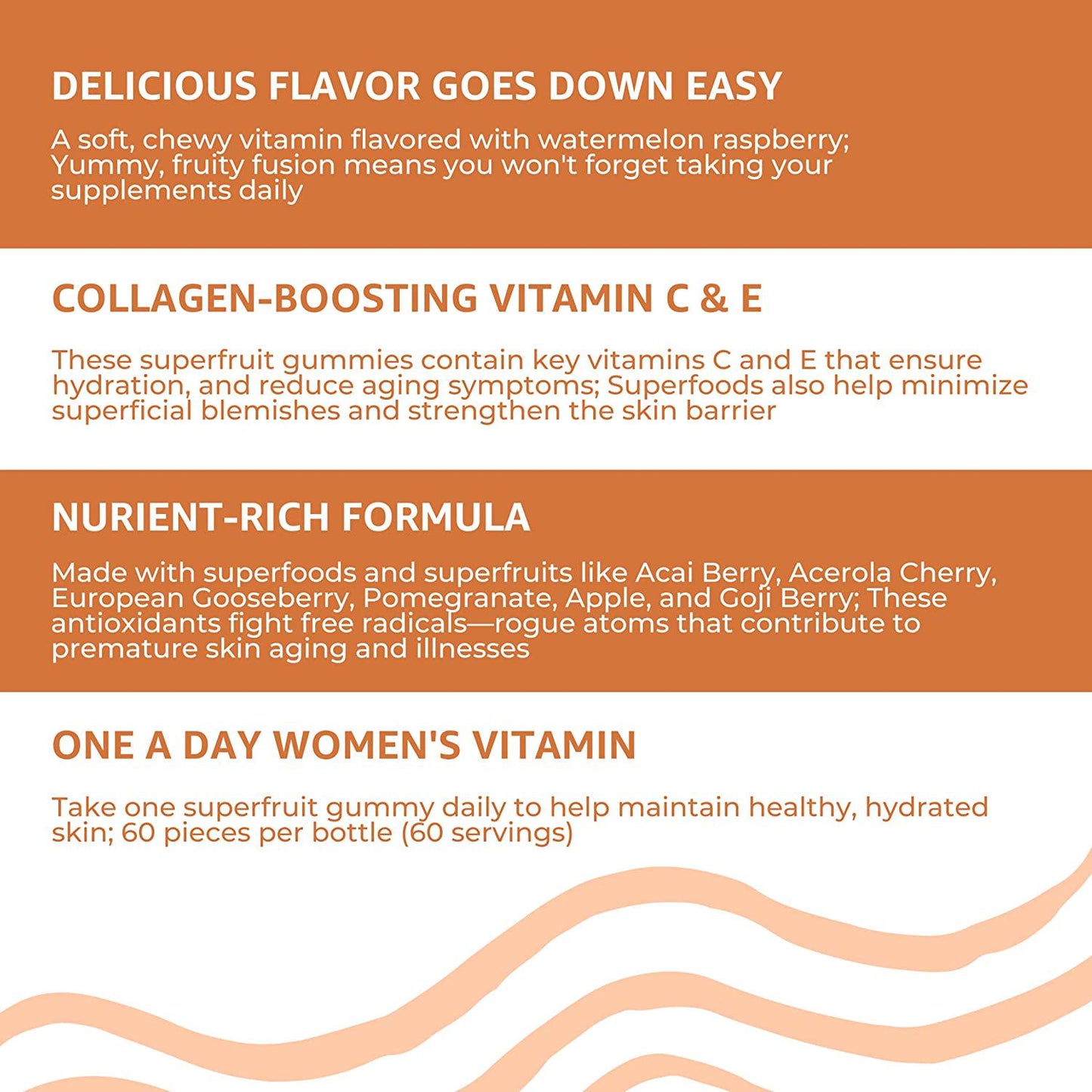 Baby Blues Superfood Skin Glow Gummies (60 Pieces) - Watermelon Raspberry - Superfruits Vitamins for Women With Acai, Gooseberry and Vitamin C - Increases Collagen Absorption - Slows Down Aging Symptoms