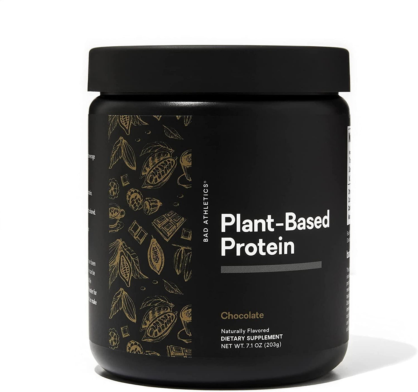 Bad Athletics Chocolate Plant-Based Protein | 15 Grams of Protein | High Protein Supplement and Snack | 7 Servings Per Bottle