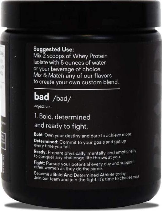 Bad Athletics Grass Fed 100% Whey Protein Isolate - Five Ingredients, 20g of Protein, Naturally Flavored and Sweetened (7 Servings) (Milk Chocolate)