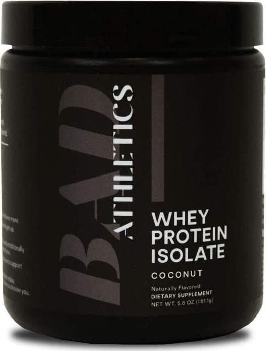Bad Athletics Grass Fed 100% Whey Protein Isolate - Five Ingredients, 20g of Protein, Naturally Flavored and Sweetened (7 Servings) (Coconut)
