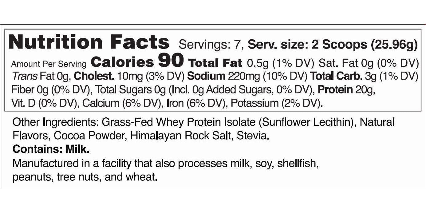 Bad Athletics Grass Fed 100% Whey Protein Isolate - Five Ingredients, 20g of Protein, Naturally Flavored and Sweetened (7 Servings) (Milk Chocolate)