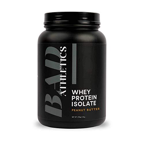 Bad Athletics Grass Fed 100% Whey Protein Isolate, Peanut Butter - Five Ingredients, 20g of Protein, Naturally Flavored and Sweetened(30 Servings)