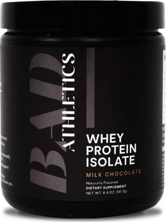 Bad Athletics Grass Fed 100% Whey Protein Isolate - Five Ingredients, 20g of Protein, Naturally Flavored and Sweetened (7 Servings) (Milk Chocolate)