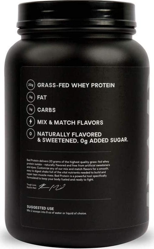 Bad Athletics Grass Fed 100% Whey Protein Isolate, Coconut - Five Ingredients, 20g of Protein, Naturally Flavored and Sweetened(30 Servings)