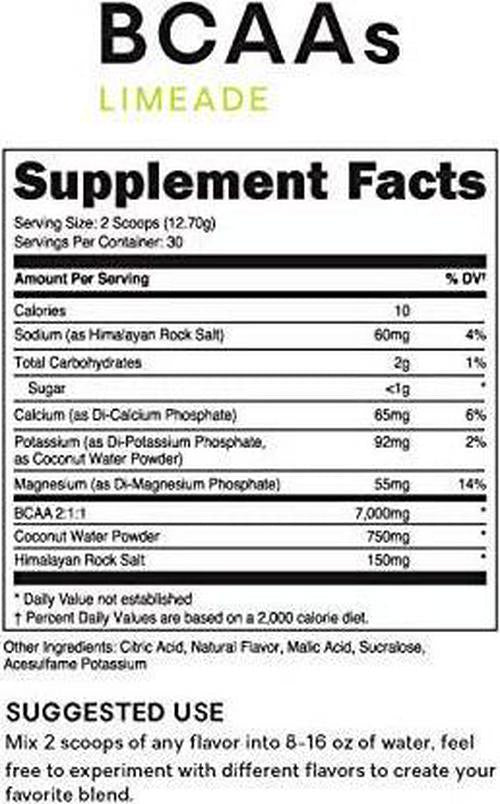 Bad Athletics Limeade BCAA's for Women are formulated to Help Build, Repair and Maintain Lean Muscle Mass and are Stimulant Free, and Delivers a scientifically Proven Ratio of 2:1:1