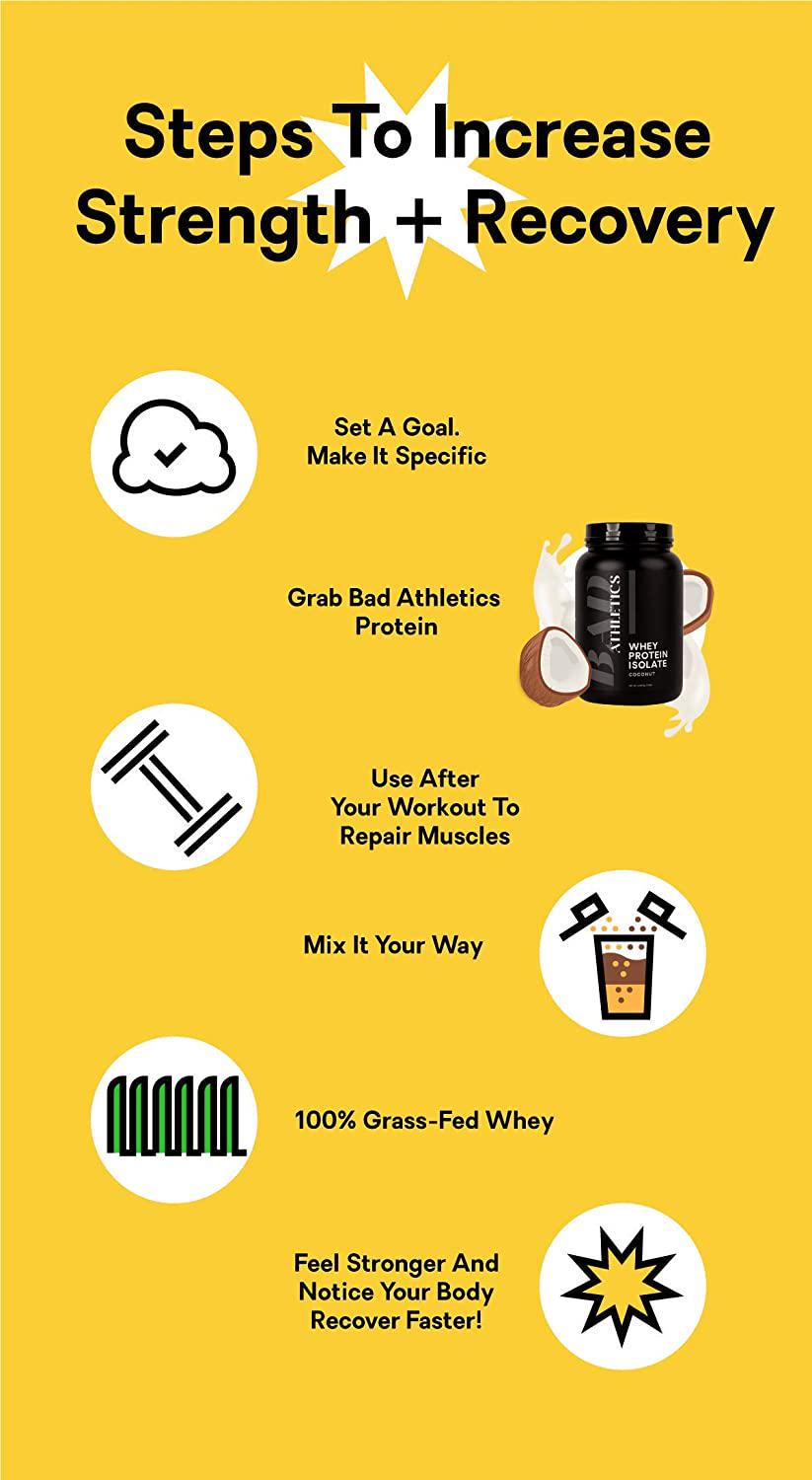 Bad Athletics Salted Caramel Protein Powder for Women | 100% Grass Fed Whey Protein | Five Ingredients, Naturally Flavored and Sweetened, 20g Protein | 7 Servings