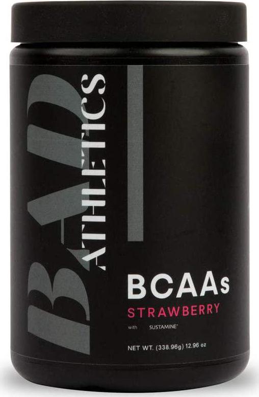 Bad Athletics Strawberry BCAA's for Women are formulated to Help Build, Repair and Maintain Lean Muscle Mass and are Stimulant Free, and Delivers a scientifically Proven Ratio of 2:1:1