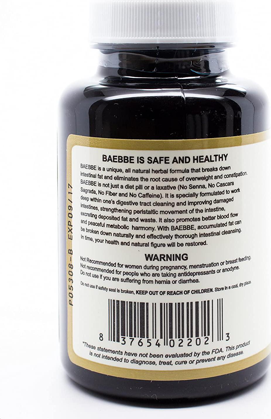 Baebbe 90 Tabs (Healthy Intestine, No More Belly Fat!) 100% Natural Herbs