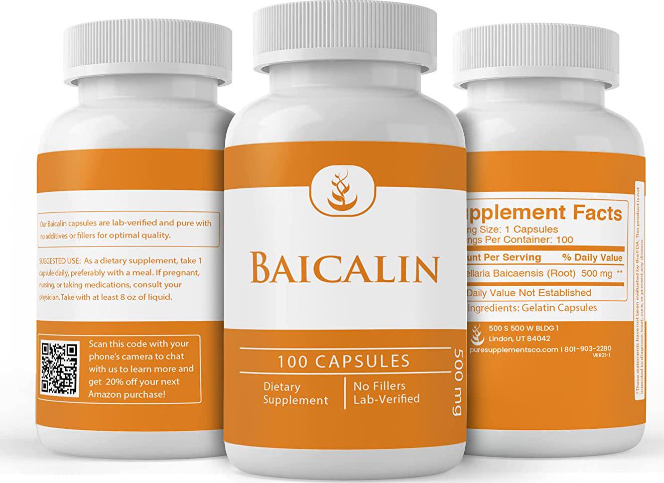 Baicalin (100 Capsules) Lab Tested, Sleep and Anxiety*