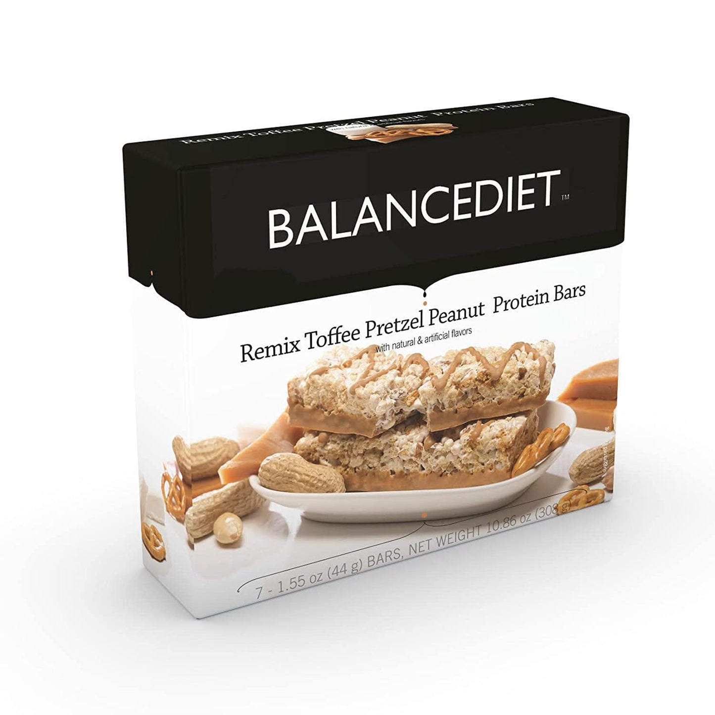BalanceDiet | Protein Bar | 15g of Protein | Low Carb | 7 Bar Box (Remix Toffee Pretzel Peanut Protein Bar)