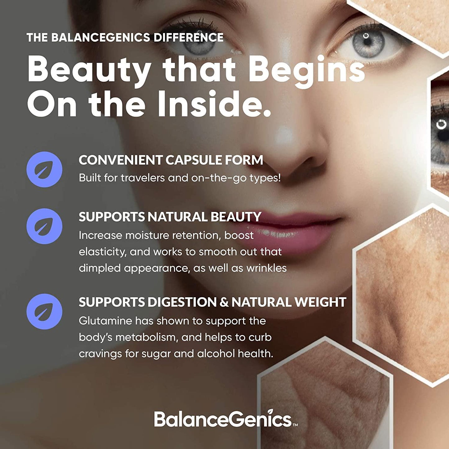 BalanceGenics Collagen Capsules | Convenient Capsule Form, Highly Absorbable Hydrolyzed Collagen Peptides, Type I and III, Grass-fed Bovine, Non-GMO, Soy-Free, Dairy-Free, Gluten-Free