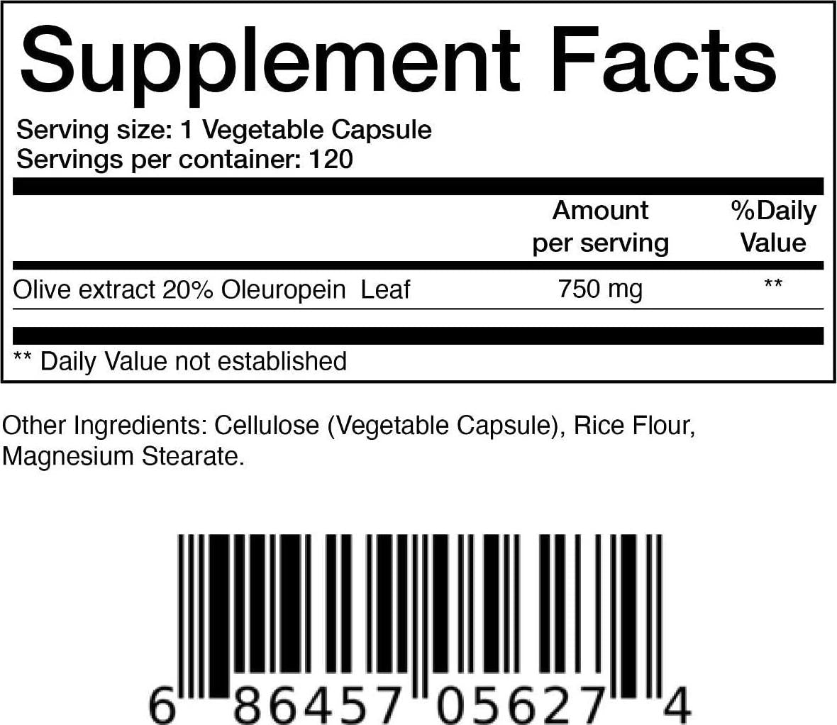 Balance Breens - High Strength Olive Leaf Extract 750mg - 20% Oleuropein - Supports Healthy Balance Lifestyle - Antioxidant - 120 Capsules (1)