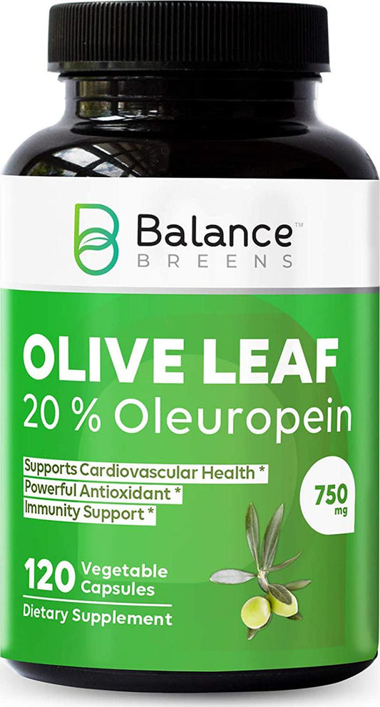 Balance Breens - High Strength Olive Leaf Extract 750mg - 20% Oleuropein - Supports Healthy Balance Lifestyle - Antioxidant - 120 Capsules (1)