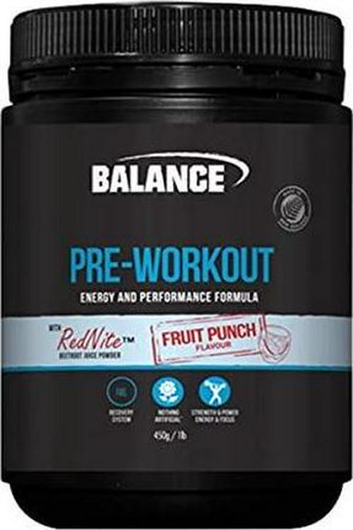 Balance Pre Workout Protein Powder Fruit Punch Flavour 400 g