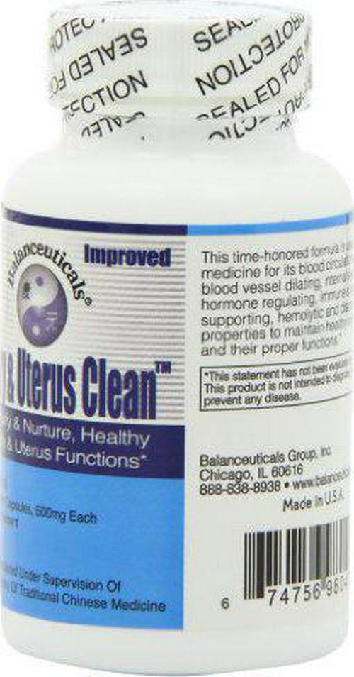 Balanceuticals Ovary and Uterus Clean, 500 mg Dietary Supplement Capsules, 60-Count Bottle