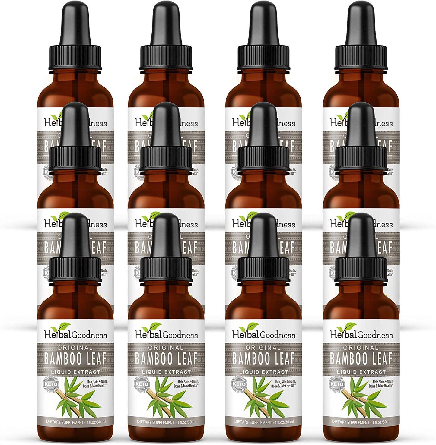 Bamboo Leaf Liquid Extract - Organic Non GMO Hair, Nail and Skin - Supplement-1 oz Bottle- Made in USA