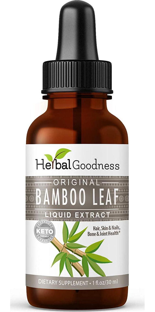 Bamboo Leaf Liquid Extract - Organic Non GMO Hair, Nail and Skin - Supplement-1 oz Bottle- Made in USA