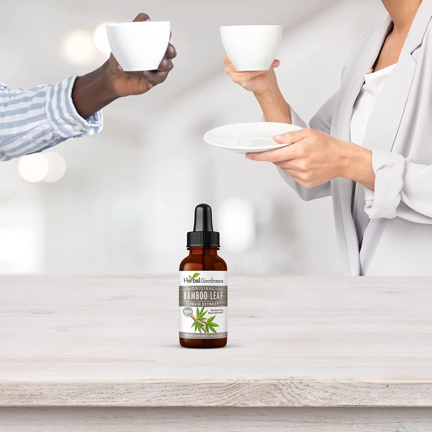 Bamboo Leaf Liquid Extract - Organic Non GMO Hair, Nail and Skin - Supplement-1 oz Bottle- Made in USA