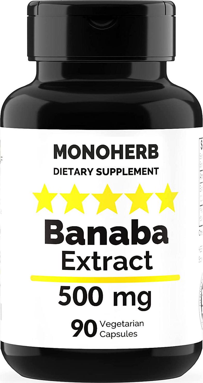 Banaba Extract 500 mg per Capsule - 90 Vegetarian Capsules - 2% Corosolic Acid