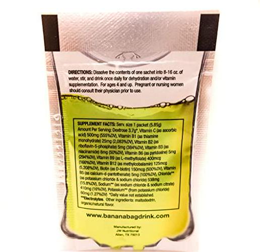 Banana Bag Oral Solution - Pediatric: Electrolyte and Vitamin Powder Packet for Reconstitution in Water to Drink (5)