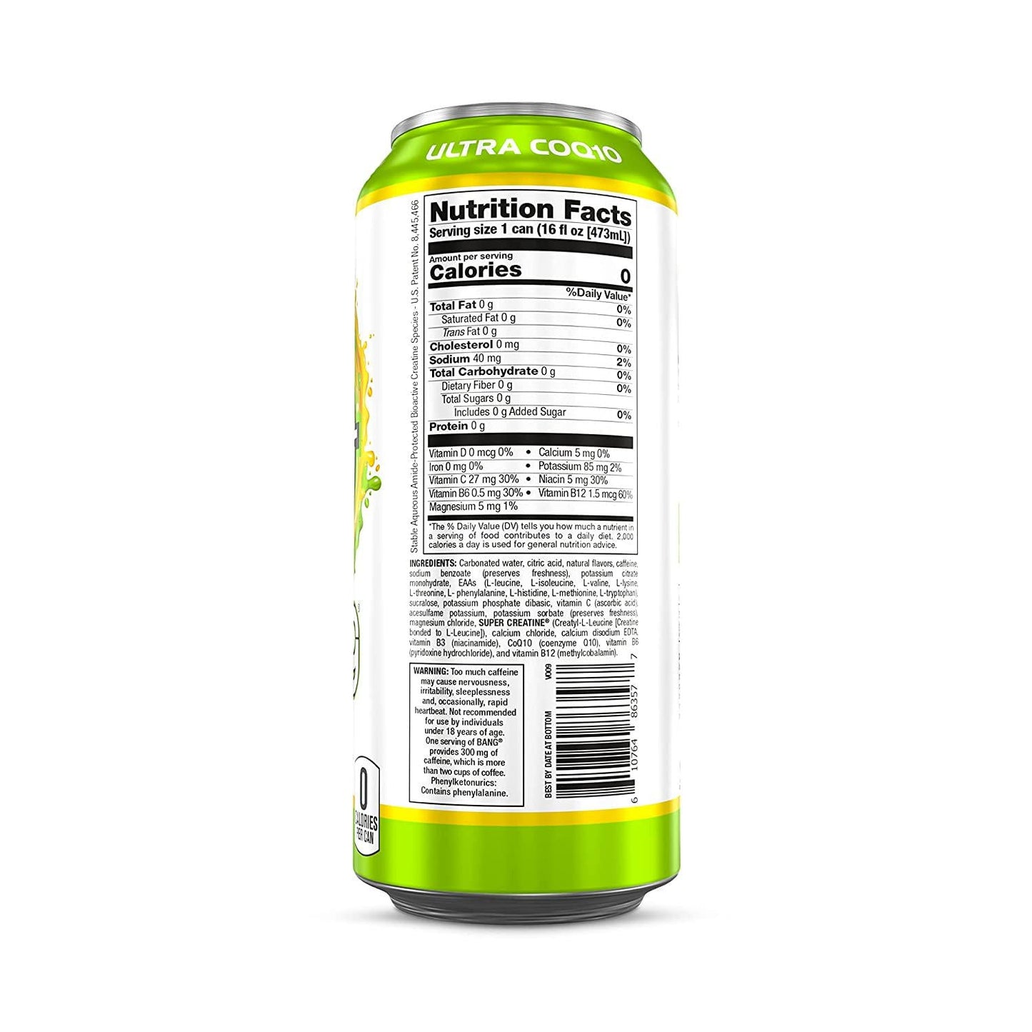 Bang Lemon Drop Energy Drink, 0 Calories, Sugar Free with Super Creatine, 16 Fl Oz (Pack of 12)