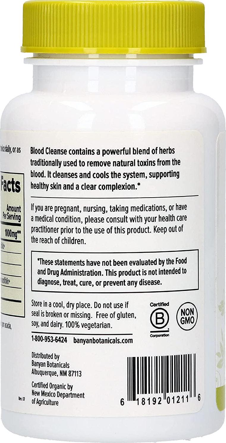 Banyan Botanicals Blood Cleanse Tablets Organic Supplement with Manjistha and Turmeric Blood Cleansing Herbs for Detox, Healthy Circulation and Skin* 90 Tablets Non GMO Sustainably Sourced Vegan