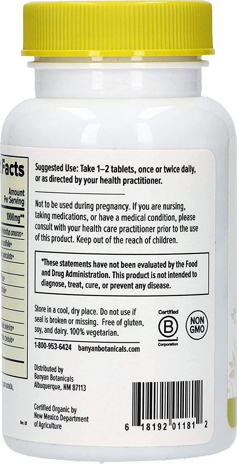 Banyan Botanicals Liver Formula - USDA Organic, 90 Tablets - Cleansing Bitter Herbs to Detoxify The Liver and Gallbladder*