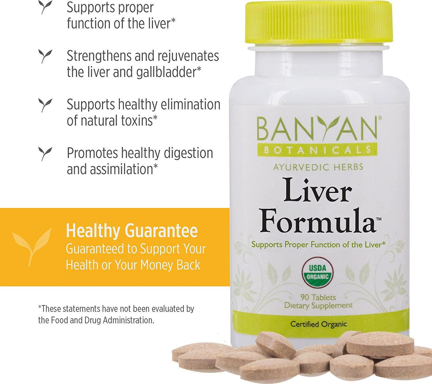 Banyan Botanicals Liver Formula - USDA Organic, 90 Tablets - Cleansing Bitter Herbs to Detoxify The Liver and Gallbladder*