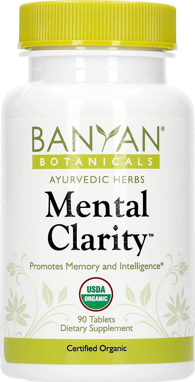 Banyan Botanicals Mental Clarity - USDA Organic - 90 Tablets - Promotes Memory, Focus, Concentration*
